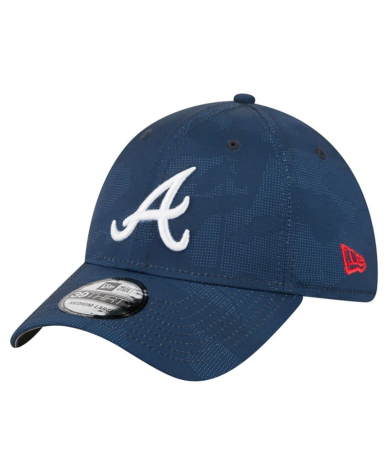 New Era Men's Navy Atlanta Braves Tonal Camo 39THIRTY Flex Hat