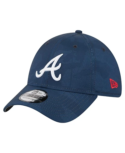 New Era Men's Navy Atlanta Braves Tonal Camo 39THIRTY Flex Hat