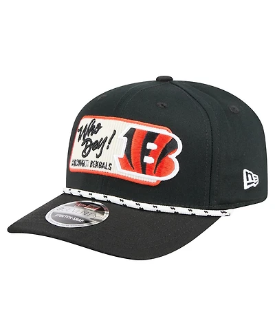 New Era Men's Black Cincinnati Bengals Chant 9SEVENTY Stretch-Snap Hat