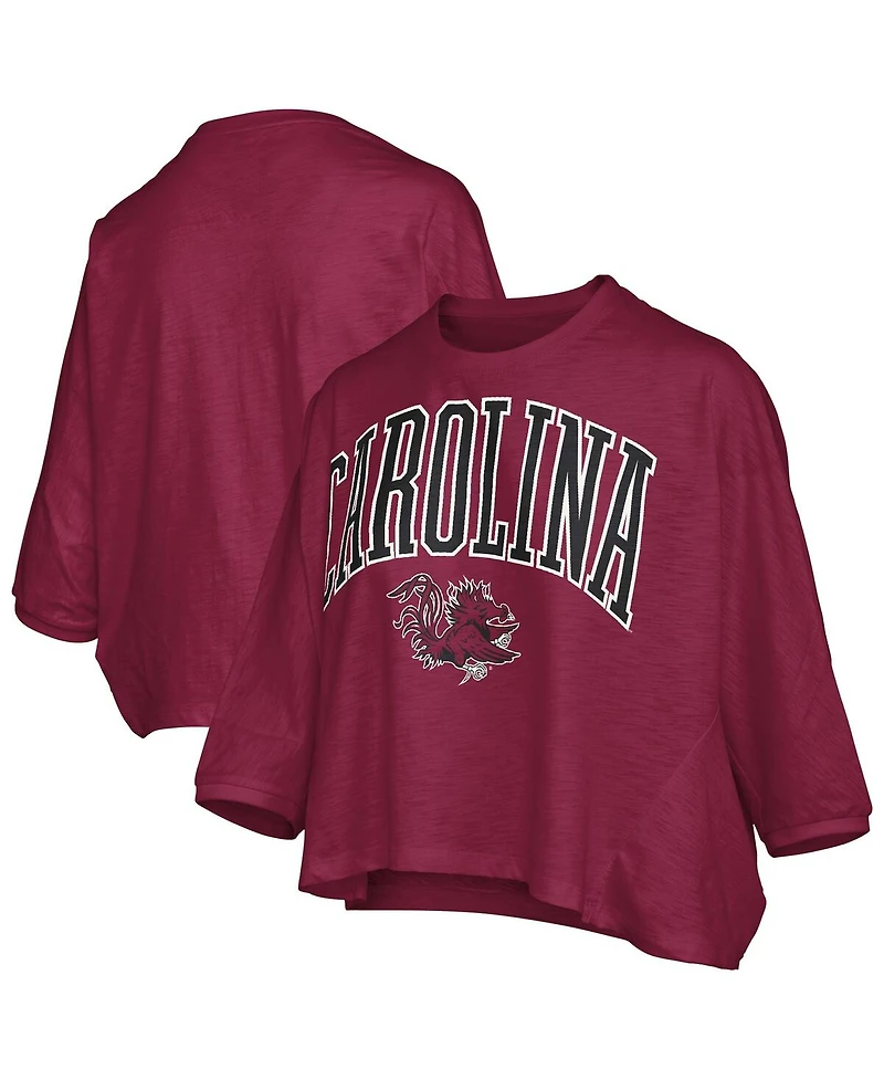 Pressbox Women's Garnet South Carolina Gamecocks Midi Arch Over Logo Oversized T-Shirt