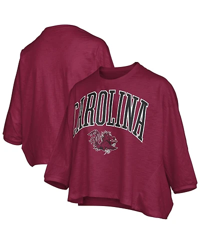 Pressbox Women's Garnet South Carolina Gamecocks Midi Arch Over Logo Oversized T-Shirt