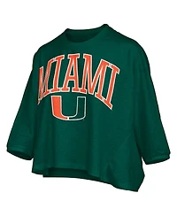 Pressbox Women's Green Miami Hurricanes Midi Arch Over Logo Oversized T-Shirt