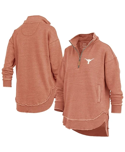 Pressbox Women's Burnt Orange Texas Longhorns Northfork Sojourn Poncho Quarter-Zip Sweatshirt