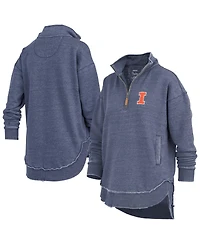Pressbox Women's Navy Illinois Fighting Illini Northfork Sojourn Poncho Quarter-Zip Sweatshirt