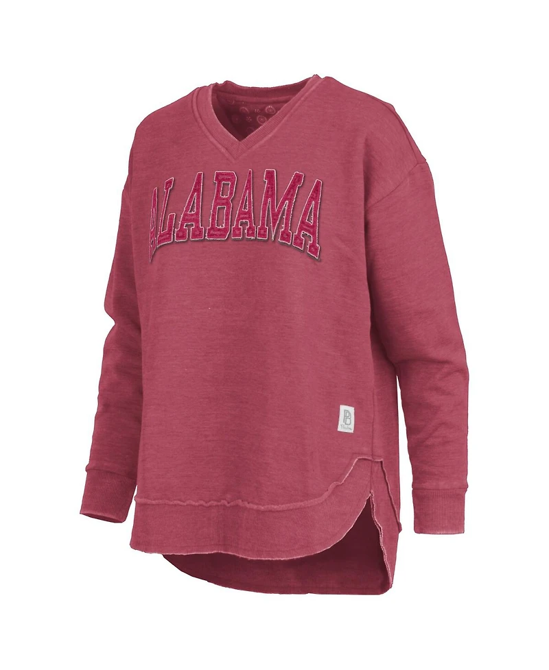 Pressbox Women's Crimson Alabama Tide Westin Poncho V-Neck Pullover Sweatshirt