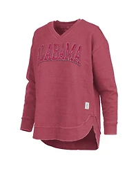 Pressbox Women's Crimson Alabama Tide Westin Poncho V-Neck Pullover Sweatshirt