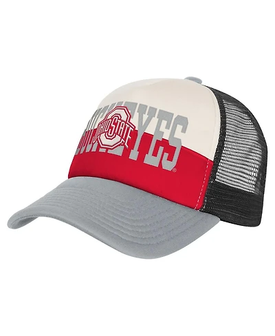 Outerstuff Big Boys and Girls Scarlet/Cream Ohio State Buckeyes Modern Fan Trucker Adjustable Hat