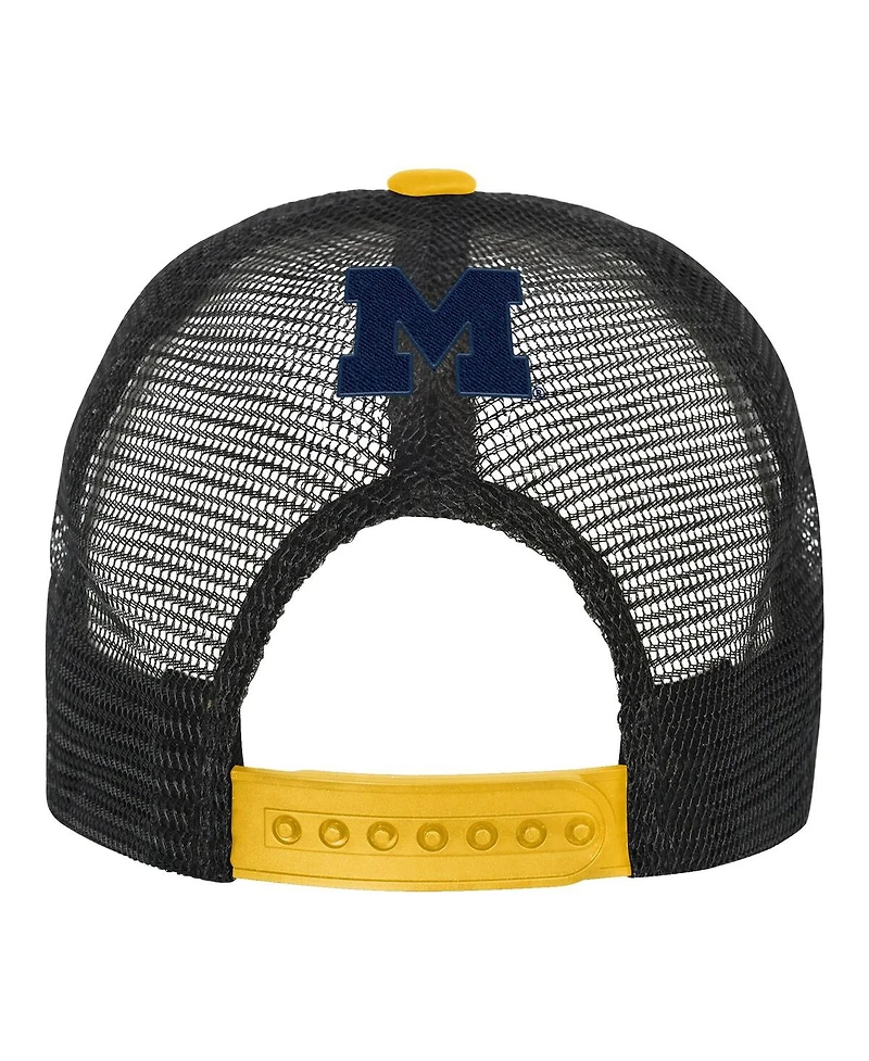 Outerstuff Big Boys and Girls Navy/Cream Michigan Wolverines Modern Fan Trucker Adjustable Hat