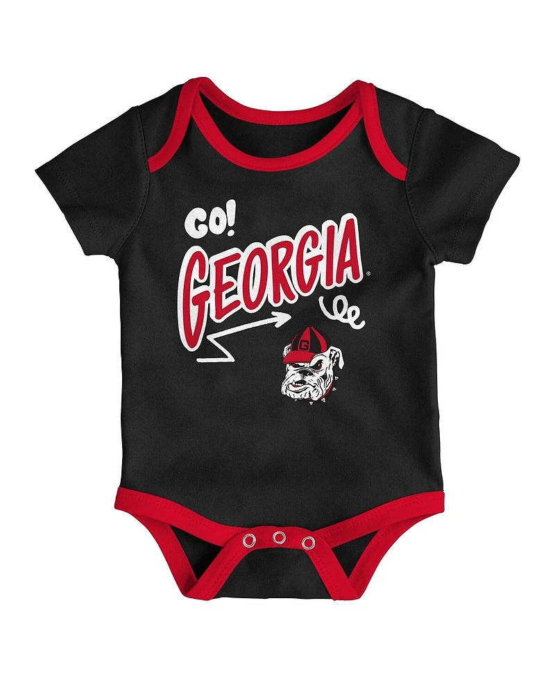 Outerstuff Baby Boys and Girls Outerstuff Georgia Bulldogs All Day Play 3-Piece Bodysuit Set