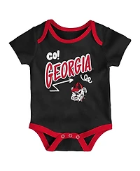 Outerstuff Baby Boys and Girls Outerstuff Georgia Bulldogs All Day Play 3-Piece Bodysuit Set