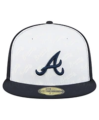 New Era Men's White/Navy Atlanta Braves Repeat 59FIFTY Fitted Hat