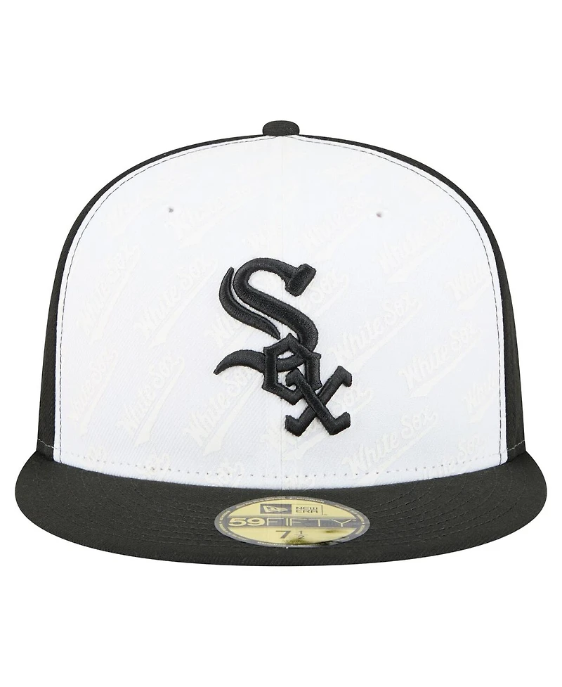 New Era Men's White/Black Chicago White Sox Repeat 59FIFTY Fitted Hat