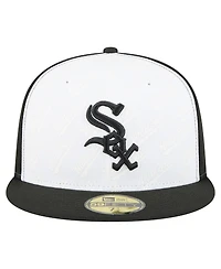 New Era Men's White/Black Chicago White Sox Repeat 59FIFTY Fitted Hat