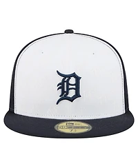 New Era Men's White/Navy Detroit Tigers Repeat 59FIFTY Fitted Hat