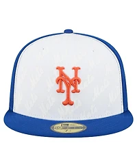 New Era Men's White/Royal York Mets Repeat 59FIFTY Fitted Hat