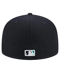 New Era Men's White/Navy Seattle Mariners Repeat 59FIFTY Fitted Hat