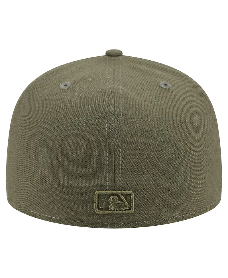 New Era Men's Olive Minnesota Twins Color Pack A-Frame 59FIFTY Fitted Hat