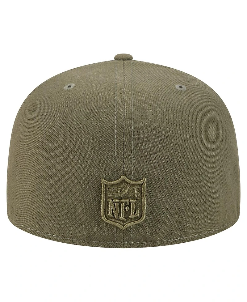 New Era Men's Olive Philadelphia Eagles Color Pack A-Frame 59FIFTY Fitted Hat