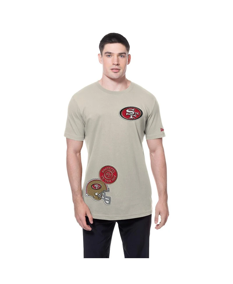 New Era Men's Light Beige San Francisco 49ers Multi Patch T-Shirt