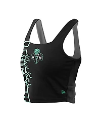 New Era Women's Black/Gray York Liberty Reversible Cropped Sport Classics Tank Top