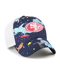 '47 Brand Big Boys and Girls Navy San Francisco 49ers Space Dino Adjustable Trucker Hat