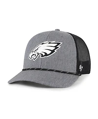 '47 Brand Men's Heather Charcoal Philadelphia Eagles Carbon Rope Trucker Adjustable Hat