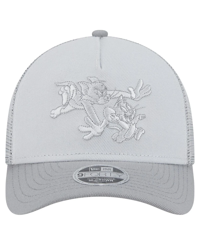 New Era Big Boys and Girls Gray Tom and Jerry Tonal 9FORTY Adjustable Trucker Hat