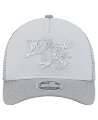 New Era Big Boys and Girls Gray Tom and Jerry Tonal 9FORTY Adjustable Trucker Hat