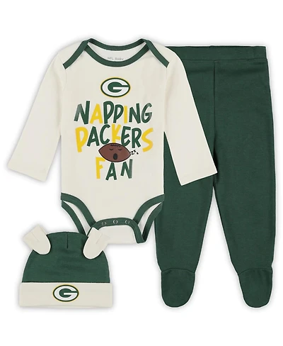Outerstuff Baby Boys and Girls 3-Piece Green Bay Packers Little Champ Set