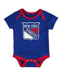 Outerstuff Newborn 3-Pack New York Rangers Loyal Buddies Bodysuit Set