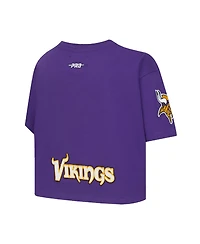 Pro Standard Women's J.j. McCarthy Purple Minnesota Vikings Player Name Number Cropped Boxy T-Shirt