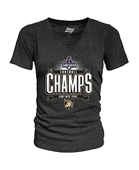 Blue 84 Women's Black Army Knights 2024 Aac Football Conference Champions Locker Room V-Neck T-Shirt