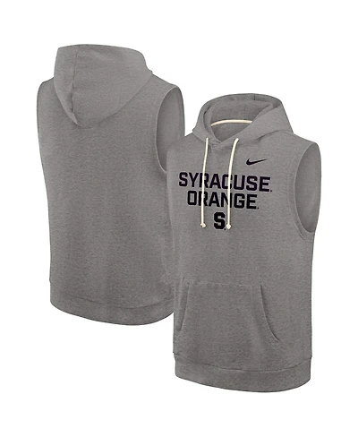 Nike Men's Heather Gray Syracuse Orange Sleeveless Pullover Hoodie