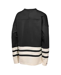 Mitchell & Ness Big Boys and Girls Black Boston Bruins Chainstitch Heavyweight Long Sleeve T-Shirt