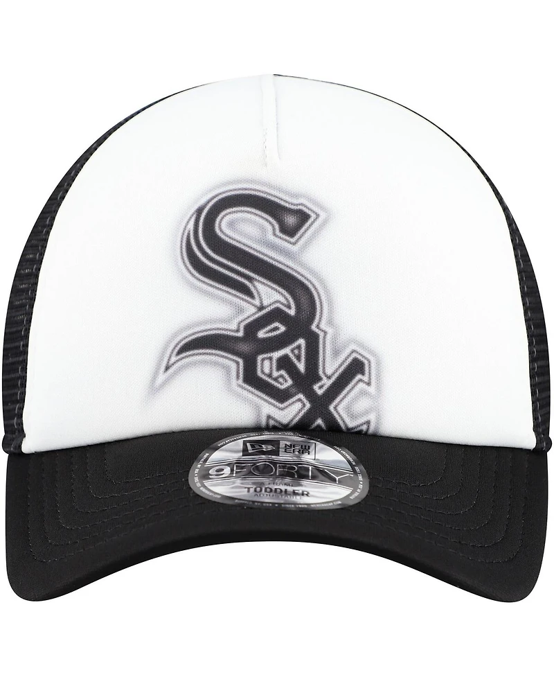 New Era Toddler White/Black Chicago White Sox Painted A-Frame 9FORTY Trucker Adjustable Hat