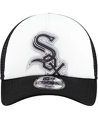 New Era Toddler White/Black Chicago White Sox Painted A-Frame 9FORTY Trucker Adjustable Hat