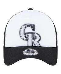 New Era Toddler White/Black Colorado Rockies Painted A-Frame 9FORTY Trucker Adjustable Hat