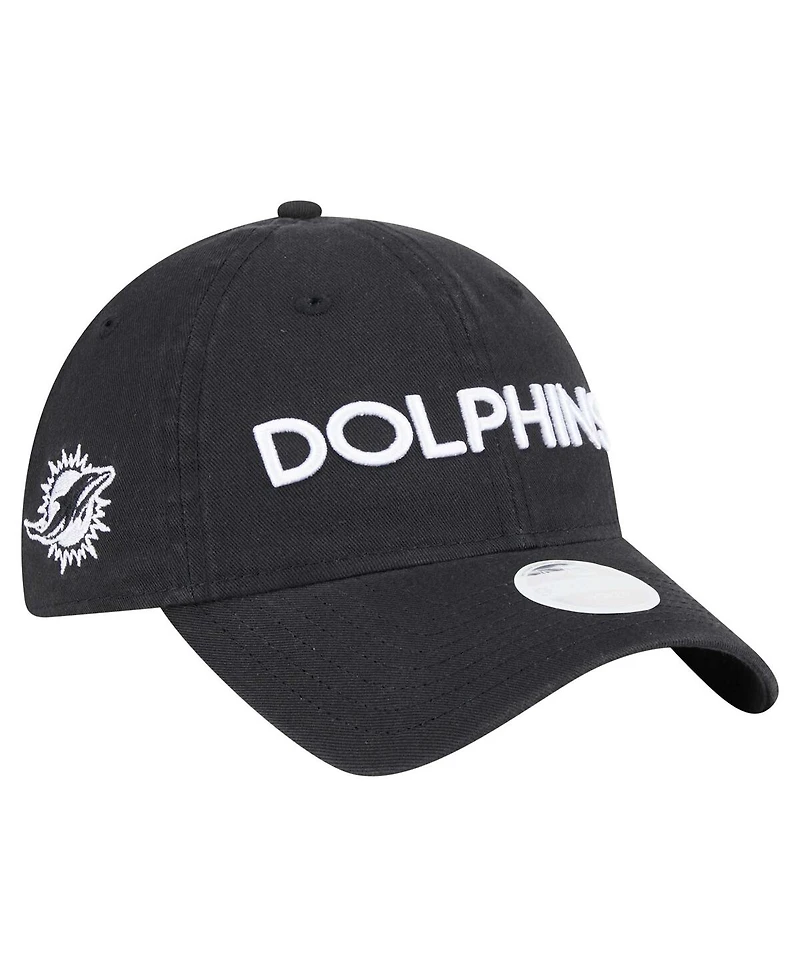 New Era Women's Black Miami Dolphins Cece 9TWENTY Adjustable Hat