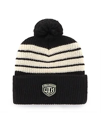 '47 Brand Men's Black Chicago Blackhawks Old Time Hockey Barn Cuffed with Pom Knit Hat