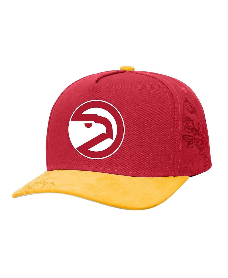 Mitchell & Ness Men's Red/Yellow Atlanta Hawks May Flowers Adjustable Hat