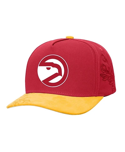 Mitchell & Ness Men's  Red/Yellow Atlanta Hawks May Flowers Adjustable Hat