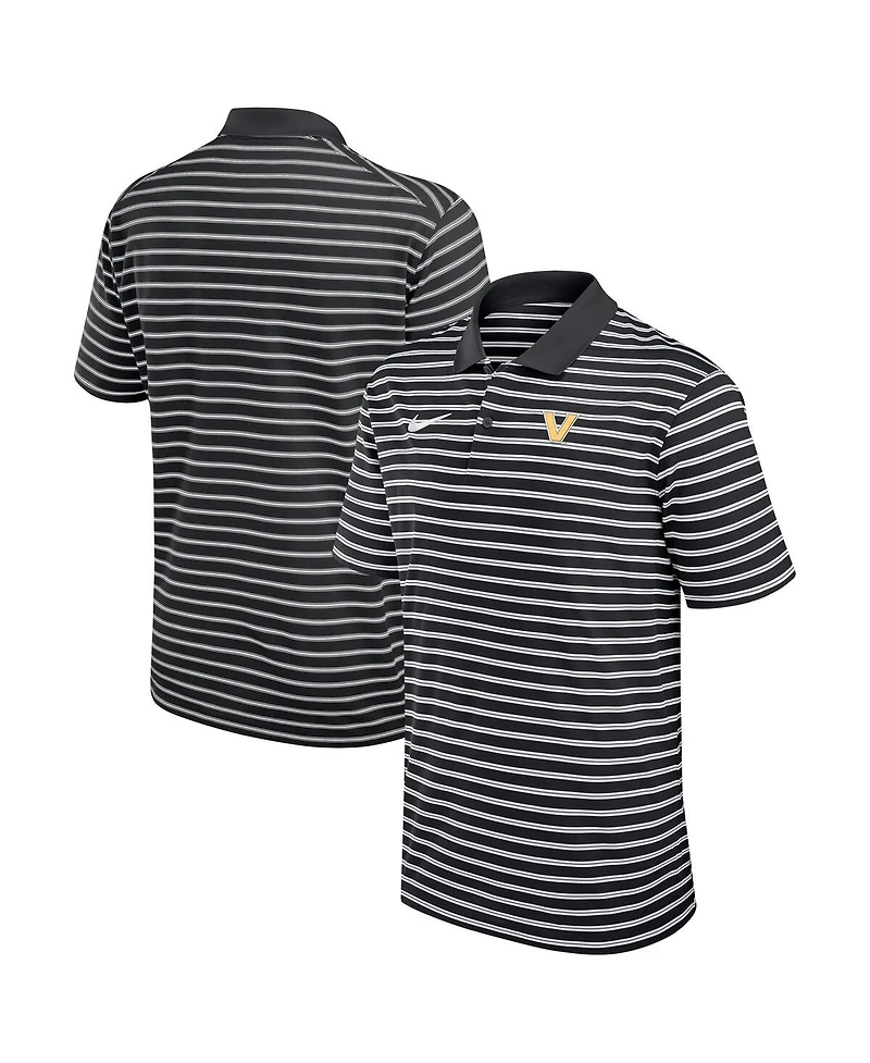 Nike Men's Black Vanderbilt Commodores Victory Stripe Performance Polo Shirt