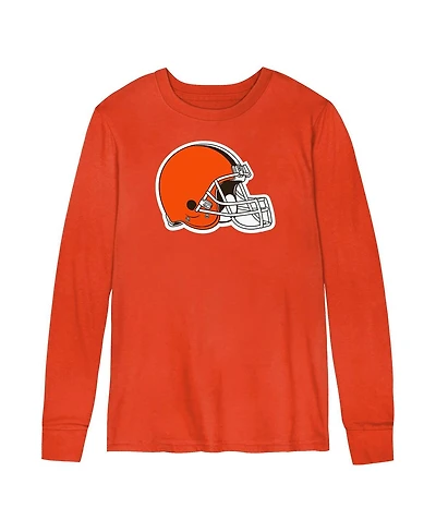 Outerstuff Big Boys and Girls Orange Cleveland Browns Primary Logo Long Sleeve T-Shirt