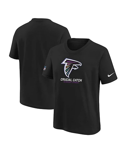 Nike Big Boys and Girls Black Atlanta Falcons 2024 Nfl Crucial Catch T-Shirt