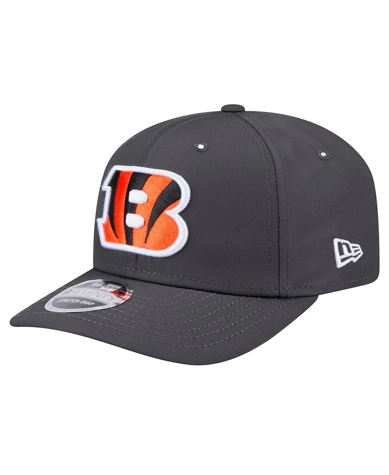 New Era Men's Graphite Cincinnati Bengals Main 9SEVENTY Stretch-Snap Hat