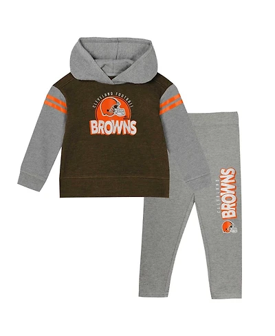 Outerstuff Toddler 2-Piece Cleveland Browns Club House Long Sleeve Hoodie Top and Leggings Set