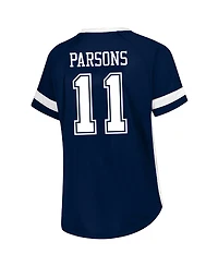 Fanatics Women's Micah Parsons Navy Dallas Cowboys Plus Name Number Lace-Up T-Shirt