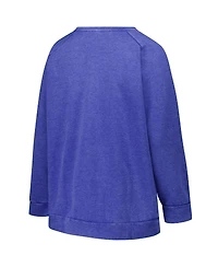 Profile Women's Royal New England Patriots Acid Wash Raglan Pullover Sweatshirt