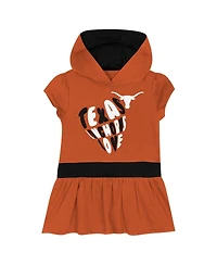 Outerstuff Girls Toddler Texas Orange Longhorns Team Love French Terry Hoodie Dress