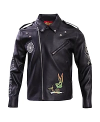 Freeze Max Men's Black Looney Tunes Lola Bunny Biker Full-Zip Jacket